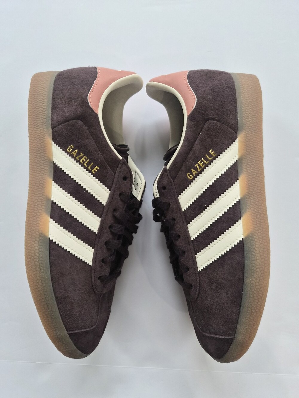 NWOT [Adidas] Gazelle In Size W7, Brown Suede, Pink, Brown Gum, Leather - Picture 3 of 7